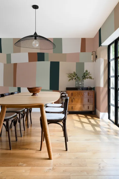 Pastel Colour Block Stripes Wallpaper Mural