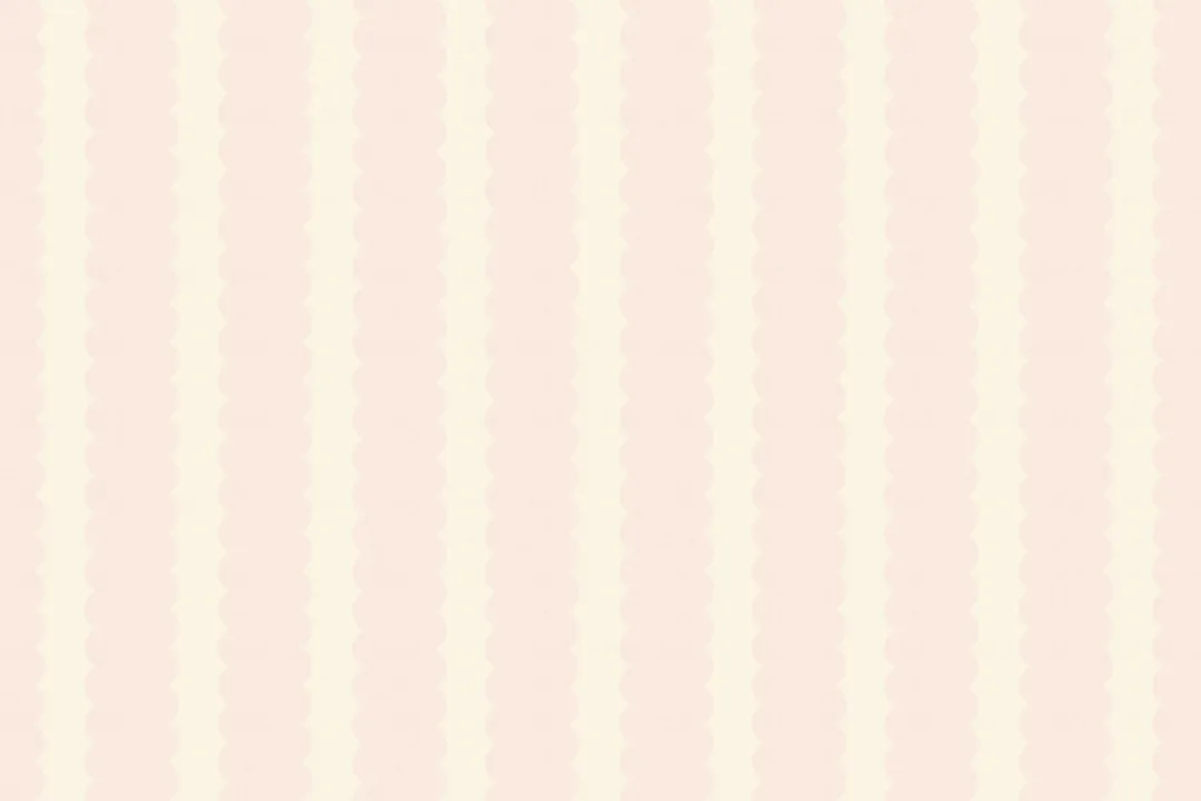 Pastel Pink Scalloped Stripes Wall Mural