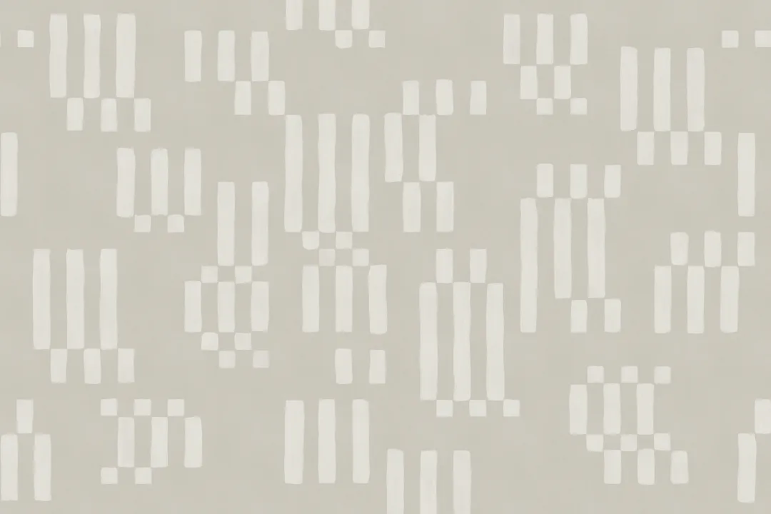 Handmålad blockgeometrisk mural-tapeter i beige