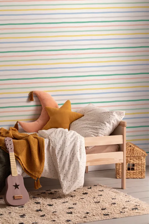Colourful Striped Repeat Pattern Wallpaper
