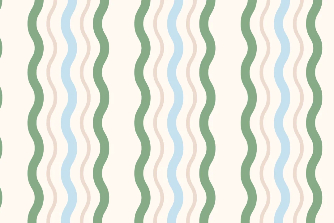 Wavy Ric Rac Striped Repeat Pattern Wallpaper