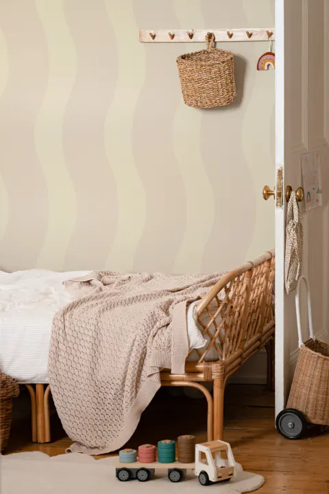 Wavy Neutral Stripes Wallpaper