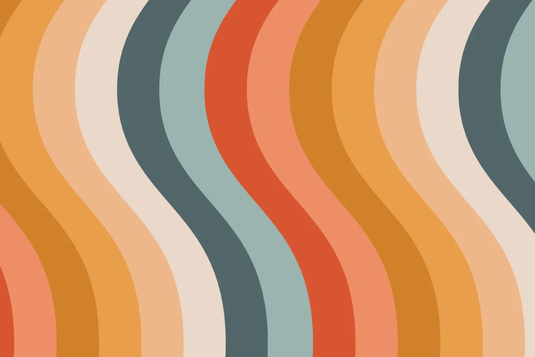 Colorful Wavy Retro Lines Wallpaper