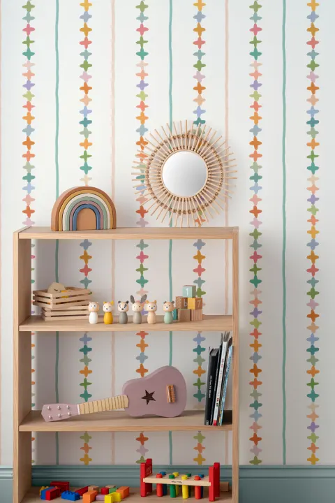 Colourful Criss Cross Stripes Wallpaper