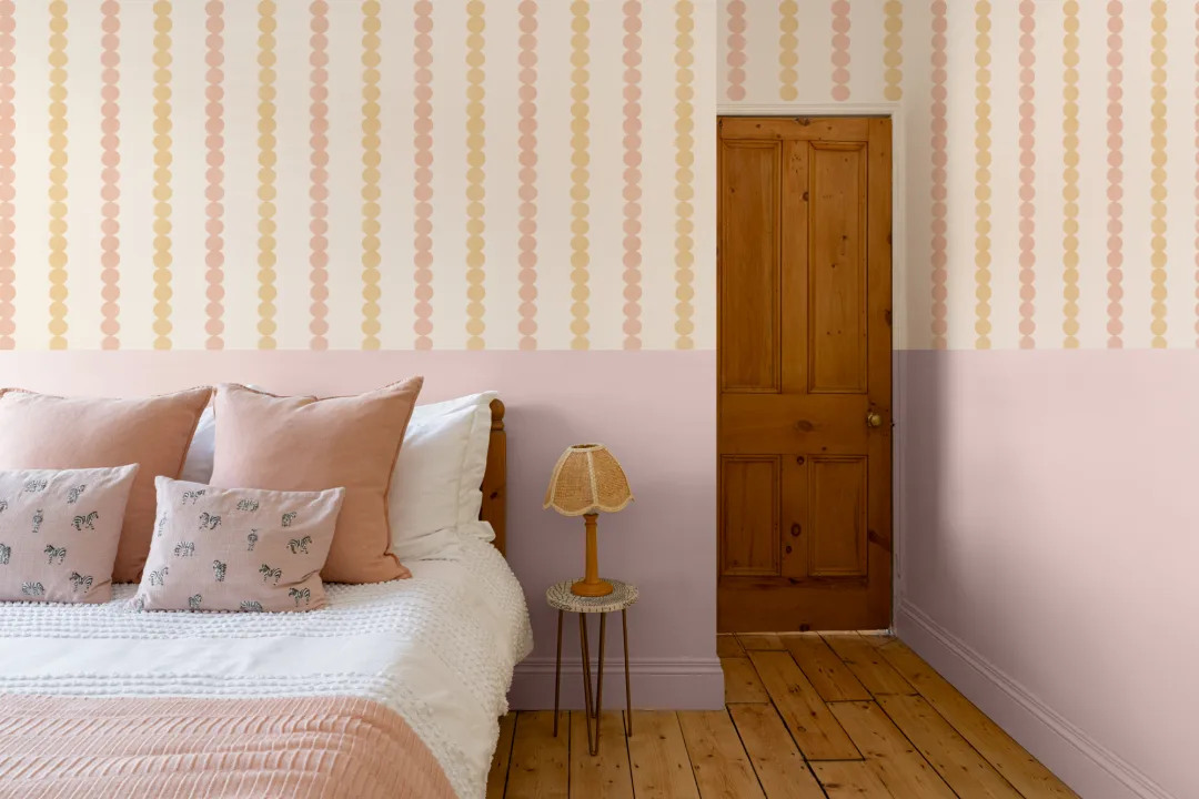 Pink And Yellow Striped Pattern Kids' Mural