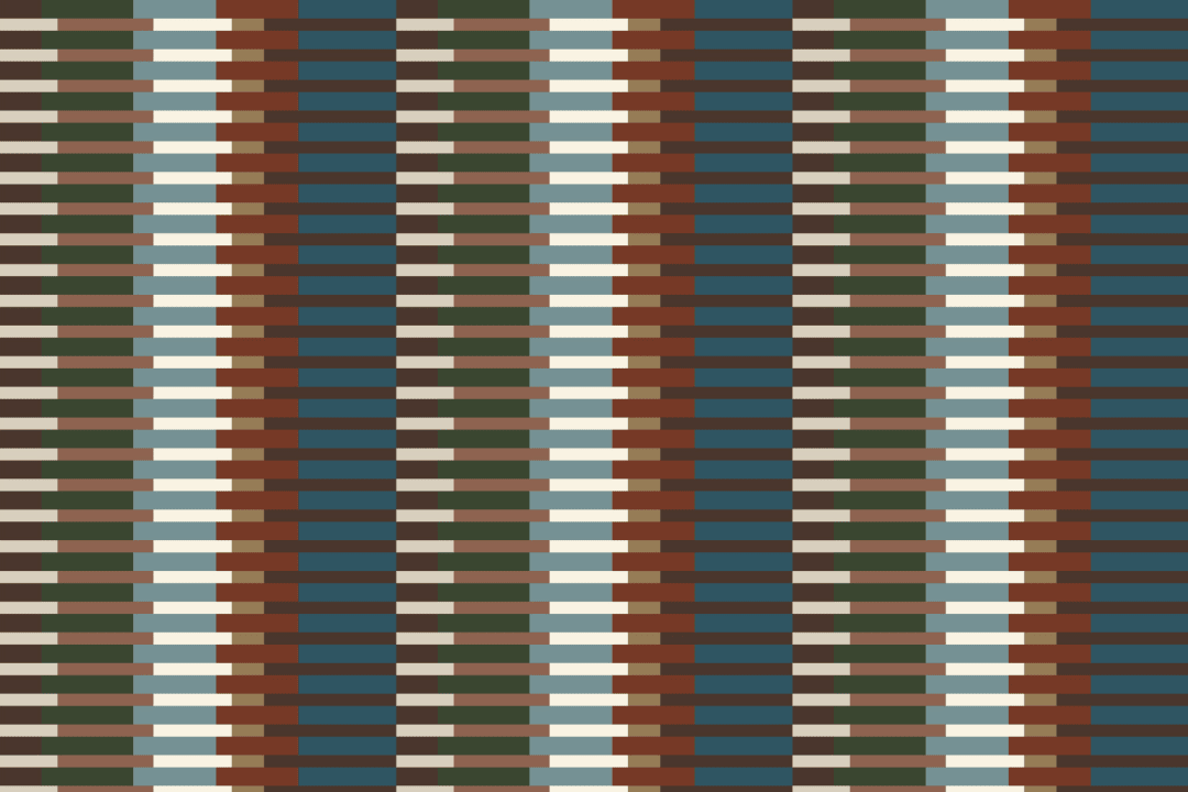 Multicolor Striped Retro Mid-Century Modern Mural