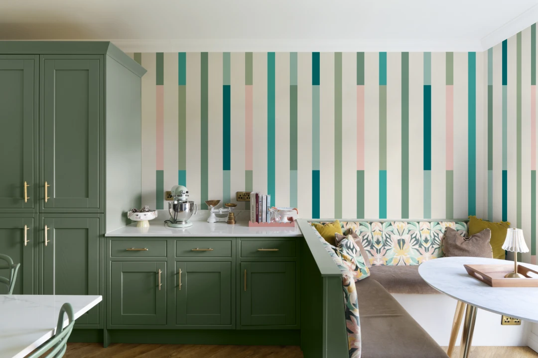 Cool mångfärgad randig modern geomönster mural-tapeter