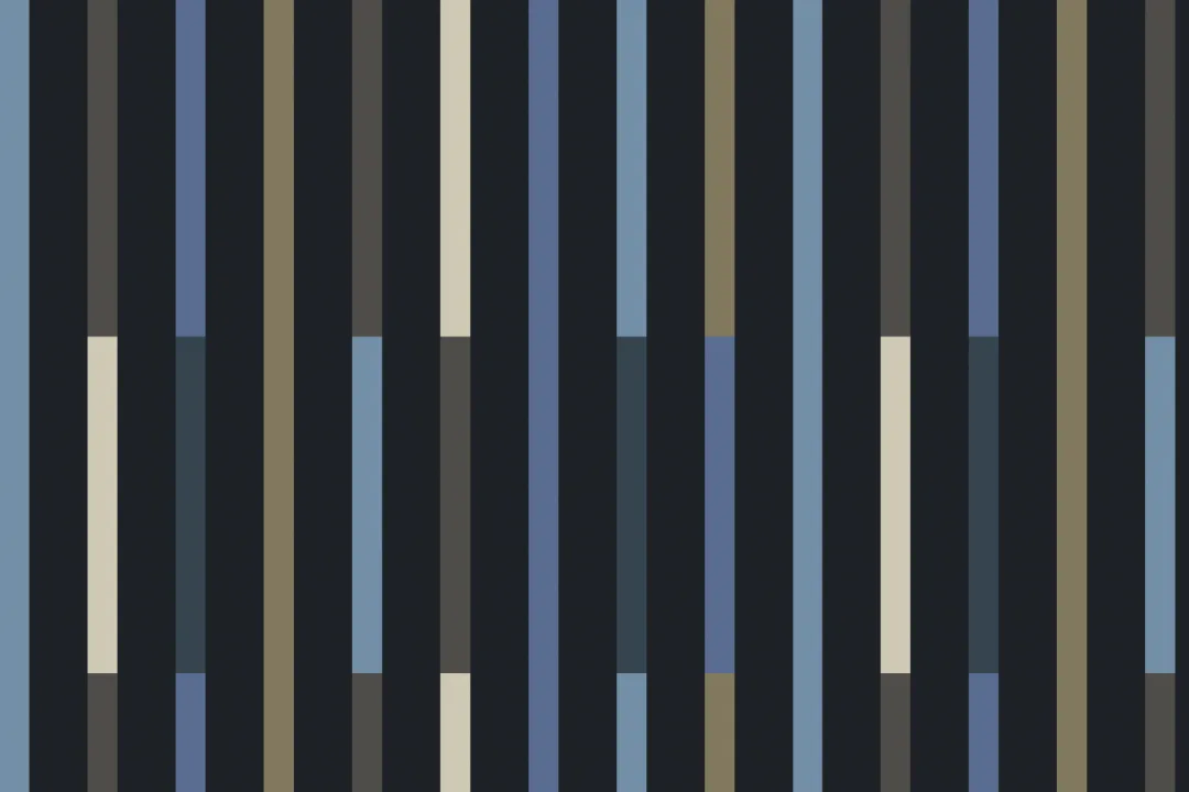 Papier peint panoramique rayé contemporain bleu