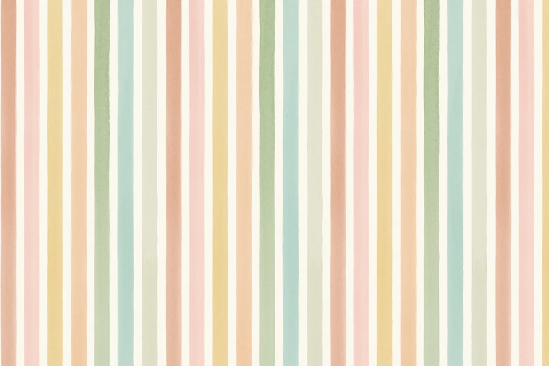Multicolor Pastel Striped Kids' Pattern Wallpaper Mural