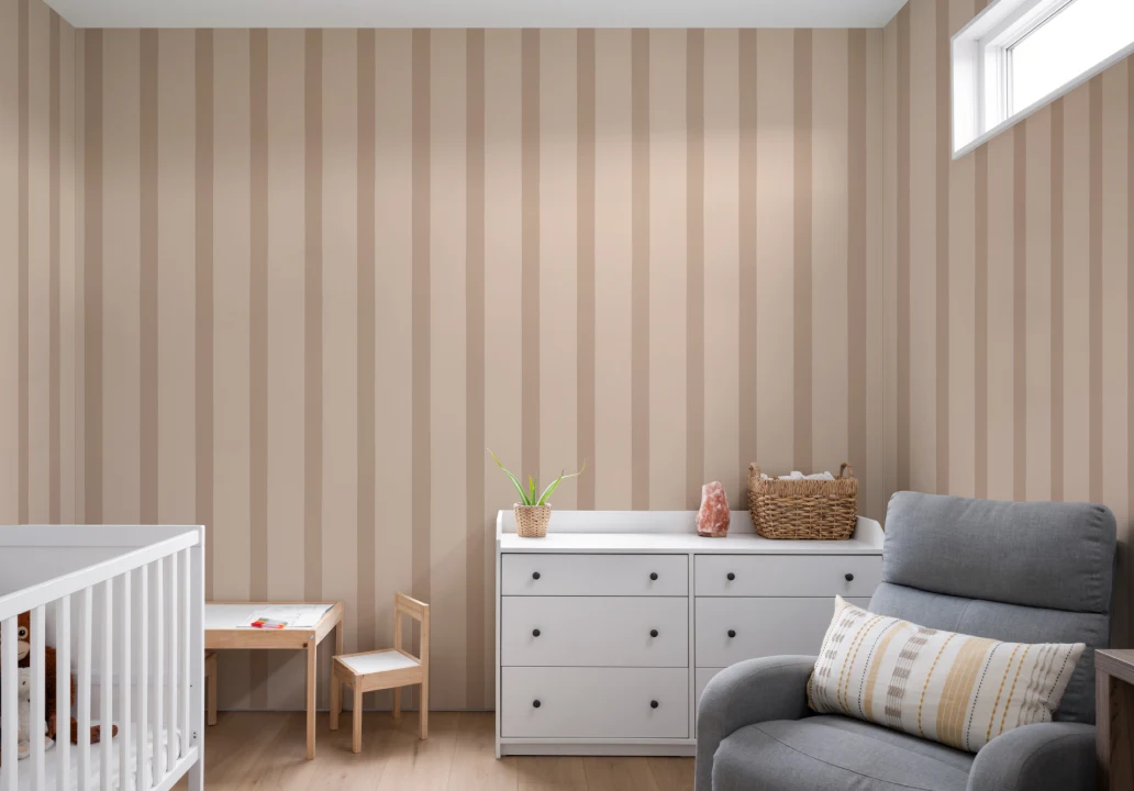 Diseño de Murales de Papel Pintado Contemporáneo Tranquilo a Rayas Beige