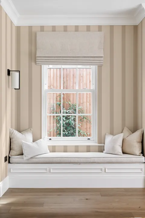 Beige Striped Contemporary Calm Design Mural