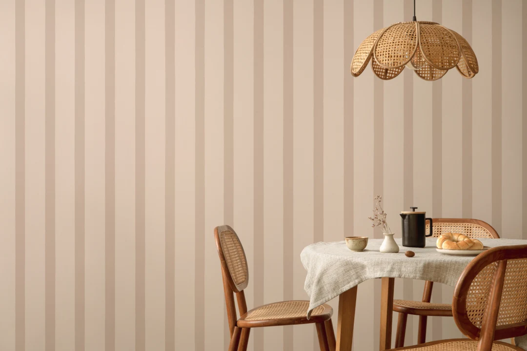 Beige stripete moderne rolig design fototapet