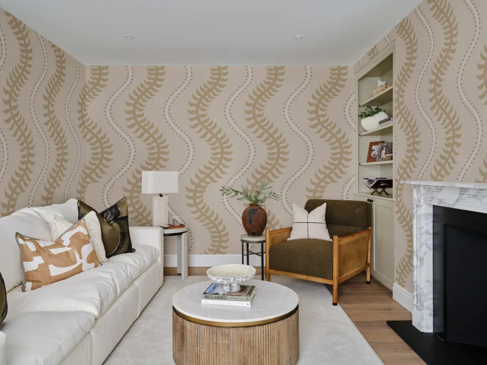 Yellow Wave Pattern Design Mural For Contemporary Spaces