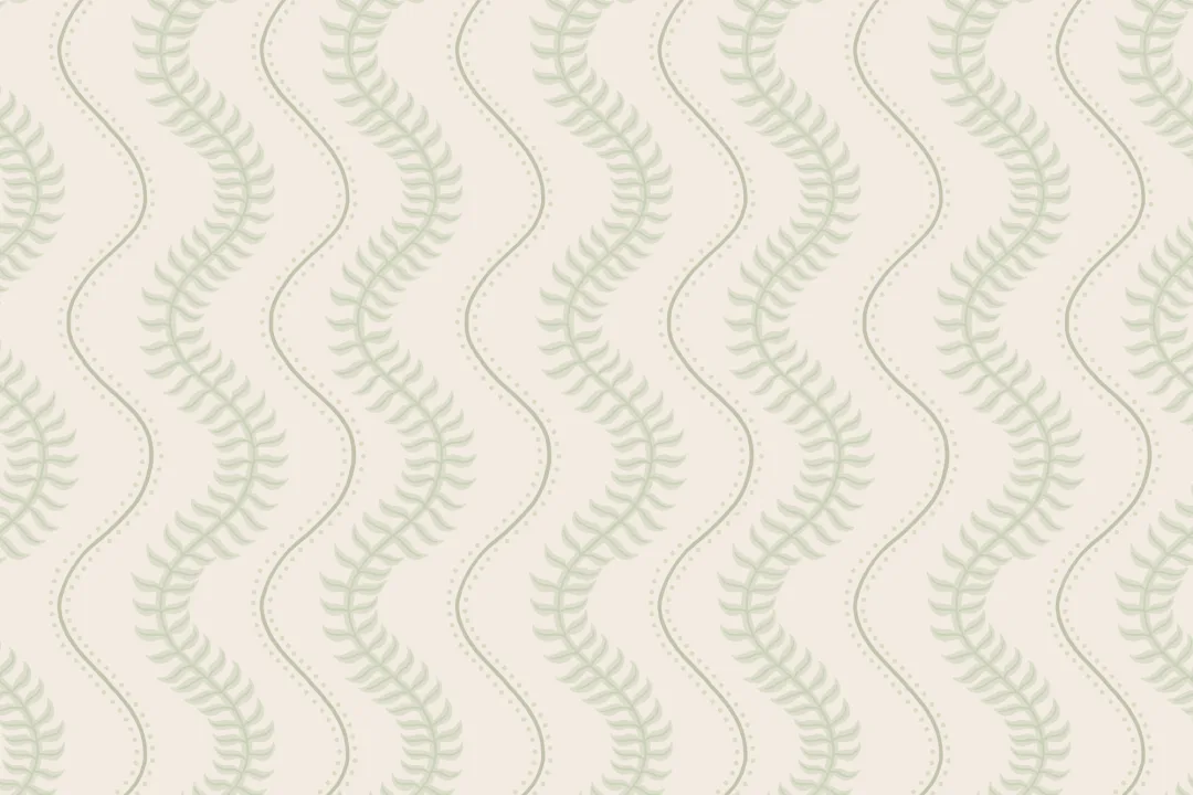 Green Botanical Leaf Stripe Pattern Wallpaper Mural