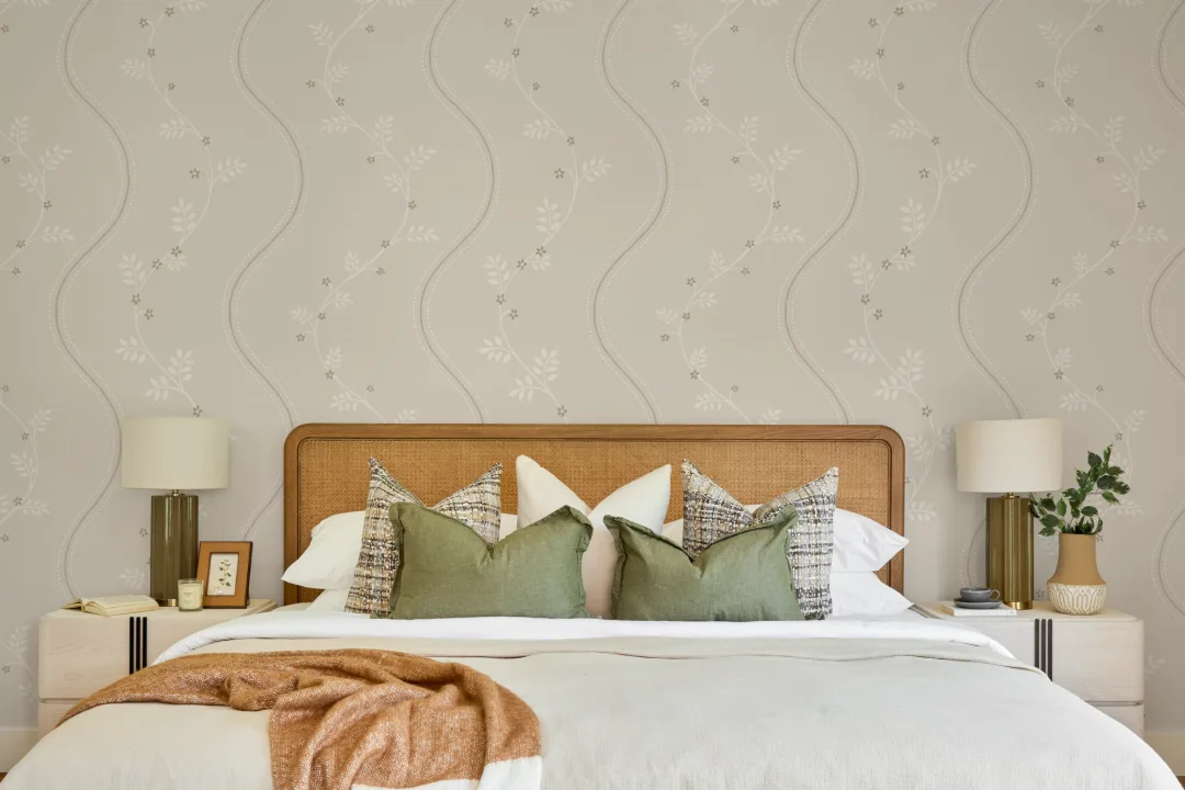 Beige antiguo patrón floral murales de papel pintado
