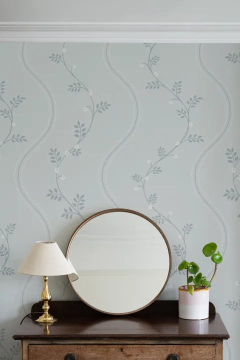 Azul Vintage Floral Pattern Murales de papel pintado