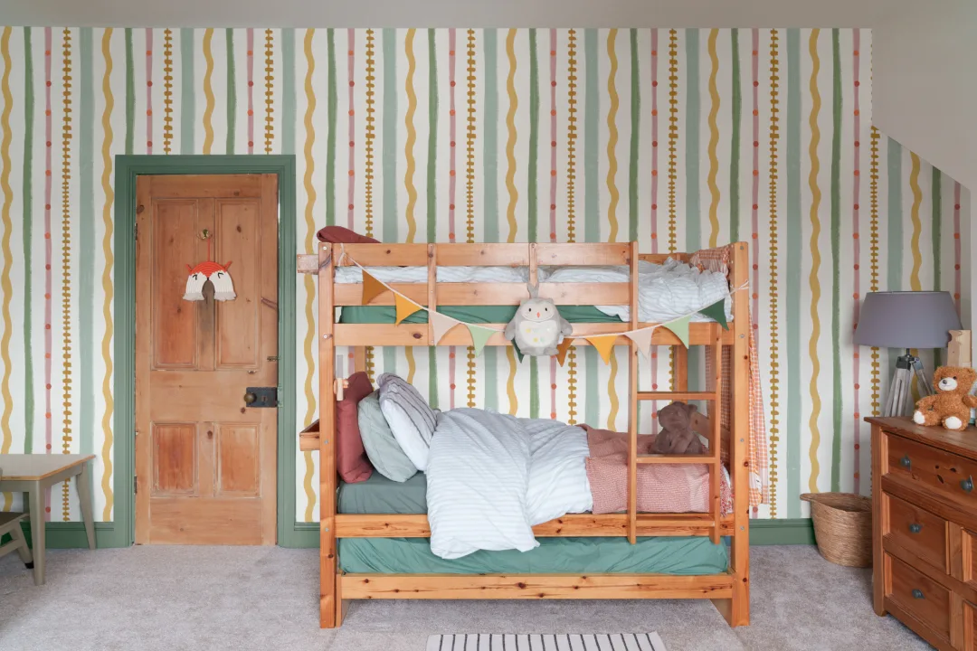 Multicolor Stripes Retro Pattern Mural for Playful Spaces