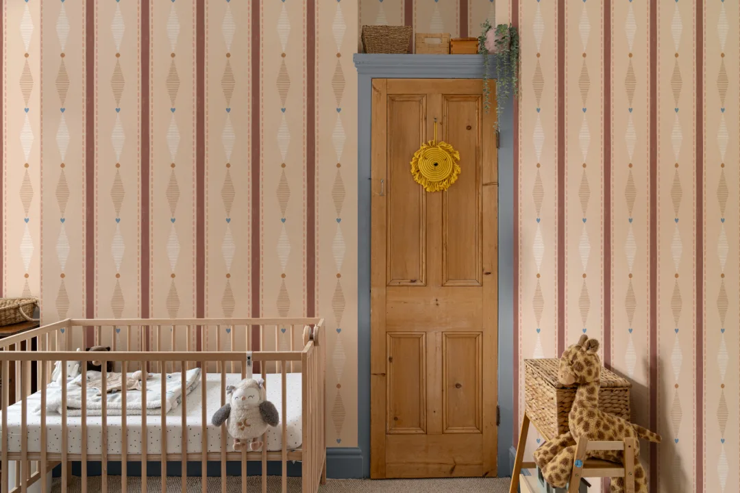 Pink Striped Pattern Design Mural