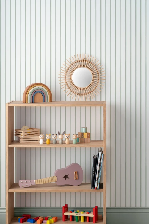Green Nautical Striped Pattern Mural For Serene Spaces