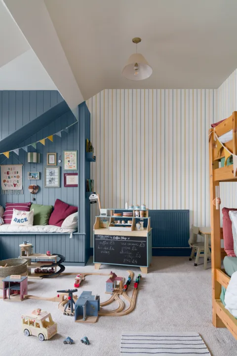Yellow Striped Pattern Contemporary Nautical Vibe Mural