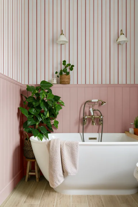 Red Nautical Striped Pattern Mural For A Bold Atmosphere