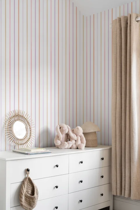 Pastel Striped Minimalist Contemporary Mural For Serenity Vibes