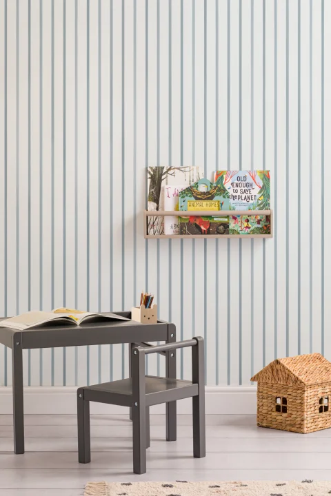 Sailor Blue Striped Pattern Contemporary Mural