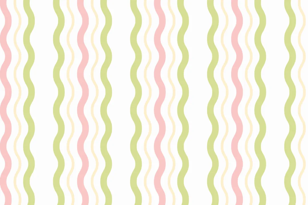 Bright Wavy Ric Rac Striped Wallpaper