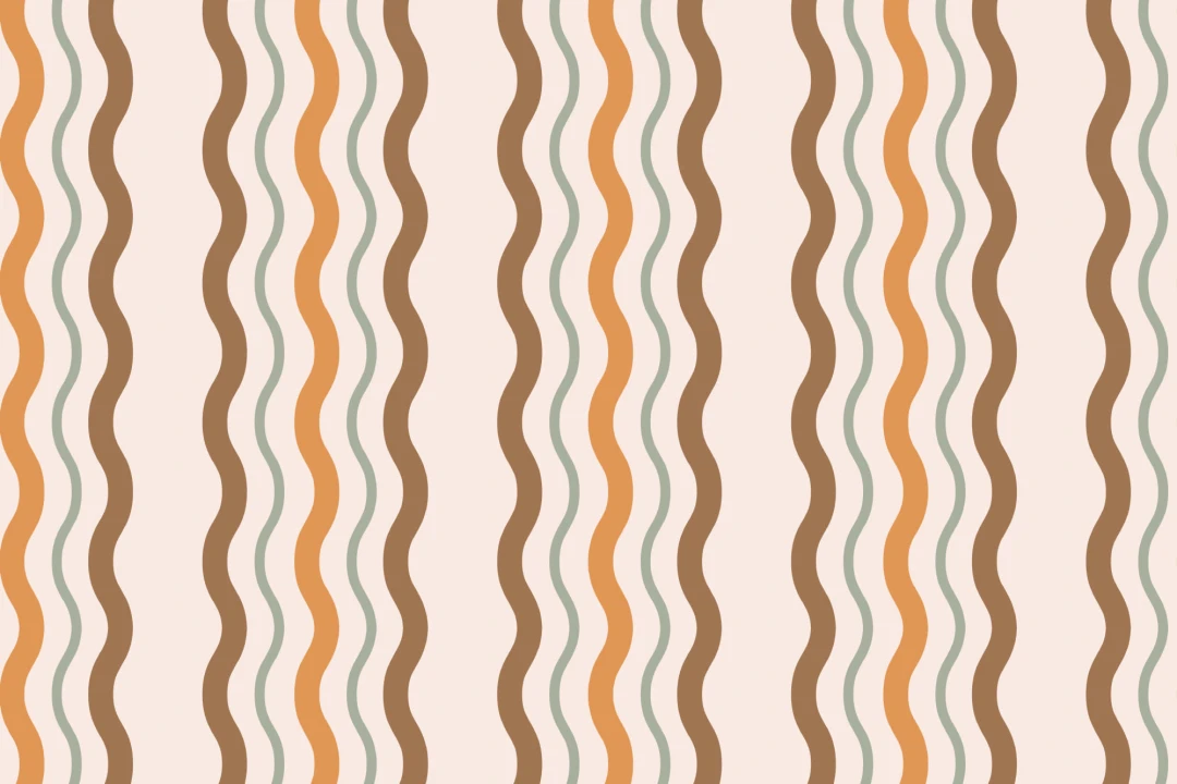 Retro Wavy Ric Rac Striped Wallpaper