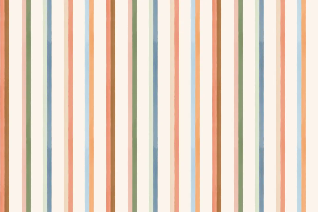 Hand Painted Retro Vertical Stripes Mural
