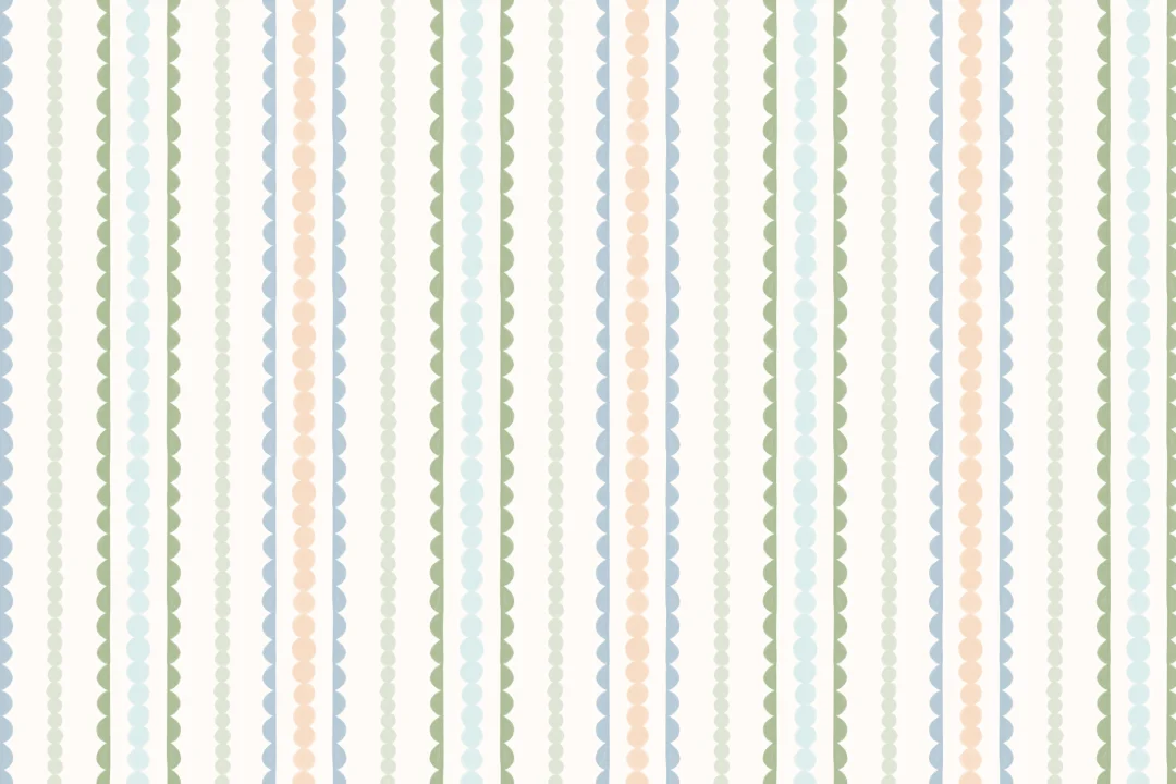 Pastel Scallop Vertical Stripes Mural