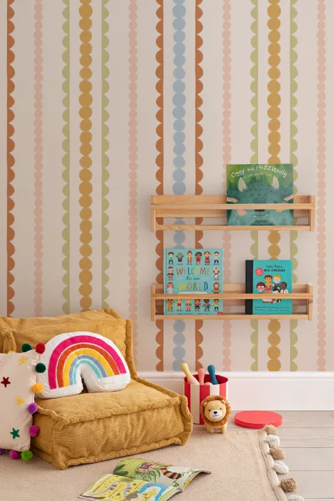 Multi Scallop Vertical Stripes Mural