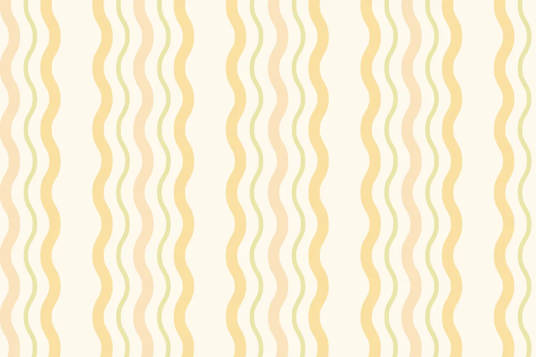 Yellow Wavy Ric Rac Striped Wallpaper