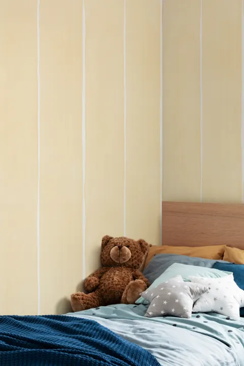 Yellow Thick Vertical Stripes Watercolor Painted Wallpaper