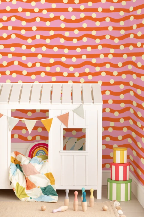 Elizabeth Olwen Polka Pop Red Mural