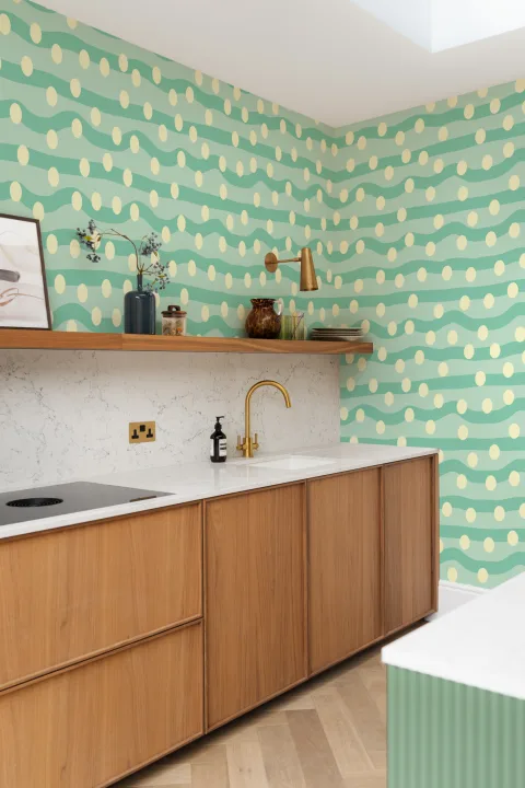 Elizabeth Olwen Polka Pop Light Green Mural