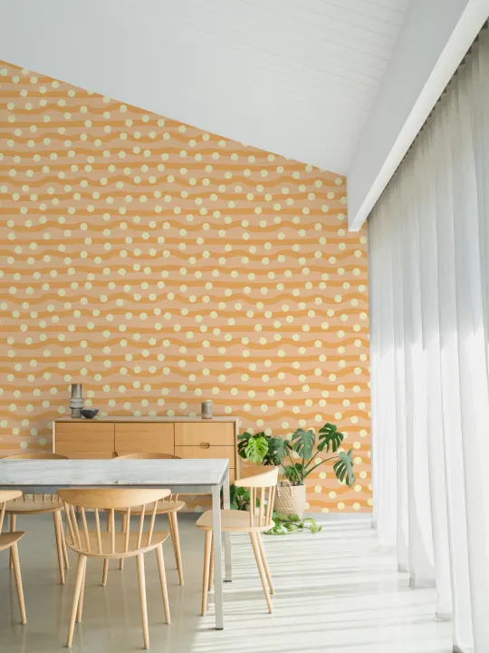 Elizabeth Olwen Polka Pop Orange Mural