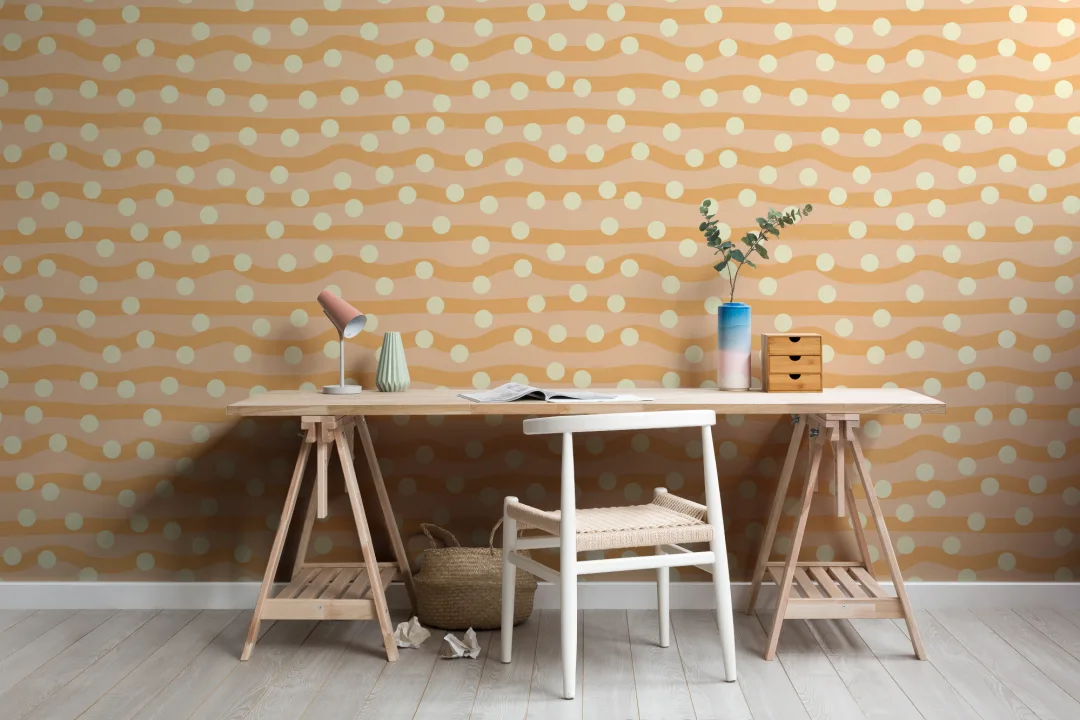 Elizabeth Olwen Polka Pop Orange Mural
