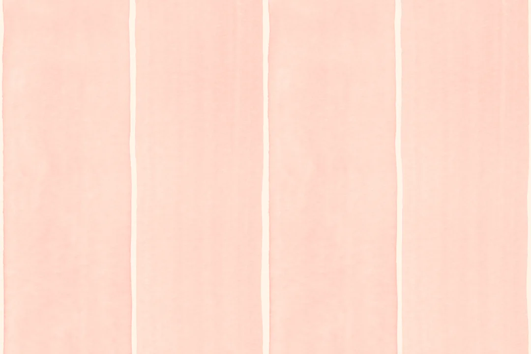 Pink Thick Vertical Stripes Watercolor Painted Wallpaper