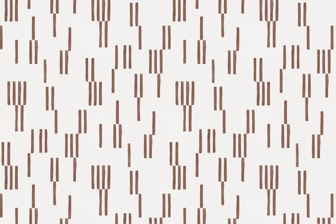 Hand-Painted Vertical Line Geometric Wallpaper in Terracotta