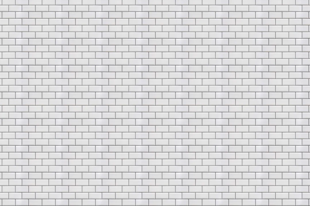 White Ceramic Subway Tile Wallpaper Mural
