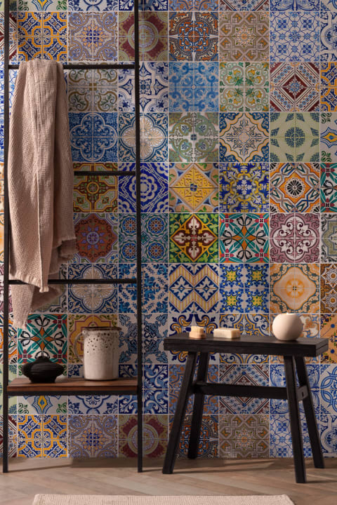 Patterned Tile Wallpaper Mural