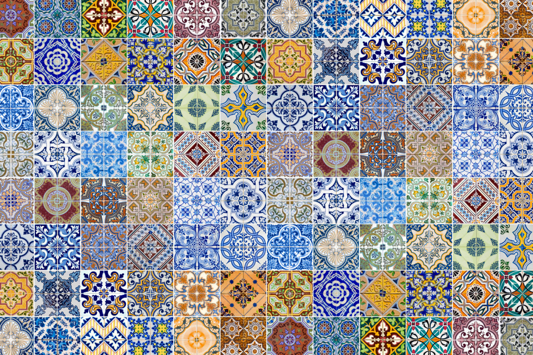 Patterned Tile Wallpaper Mural