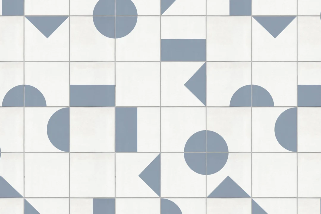 Blue Geometric Tile Wallpaper