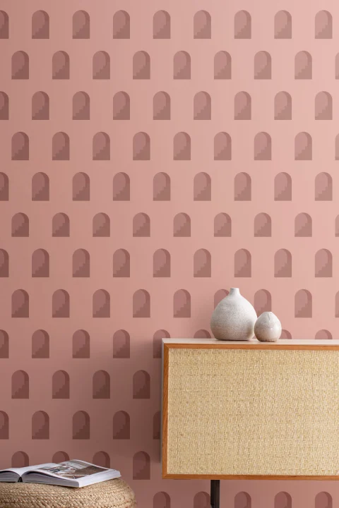 Terracotta Archway Pattern Architectural Design Repeat Pattern Wallpaper