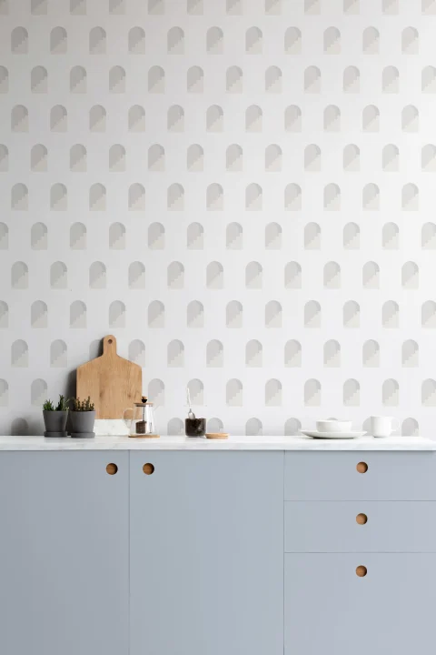 Gray Archway Pattern Architectural Design Repeat Pattern Wallpaper