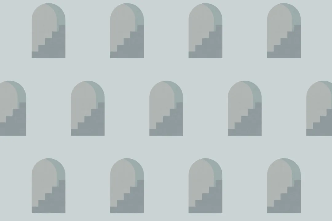 Blue Archway Pattern Architectural Design Repeat Pattern Wallpaper