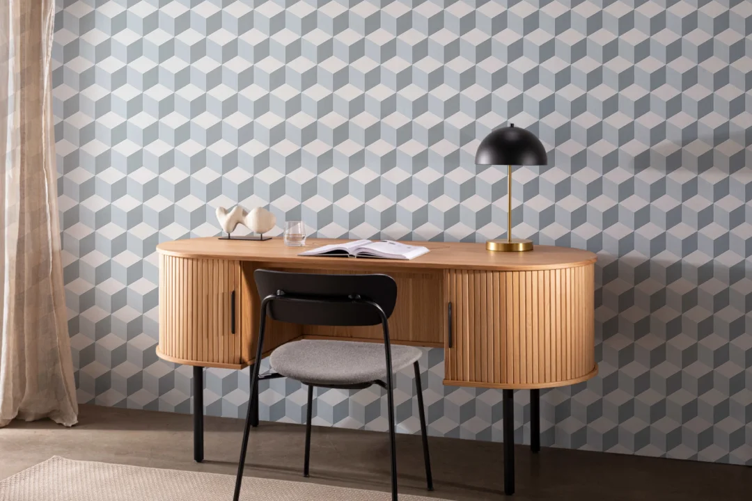 Geometric 3D Cube Wallpaper Mural