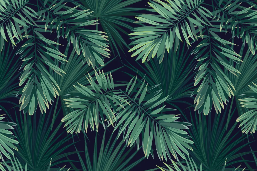 Tropical Green Plant Wallpaper Mural