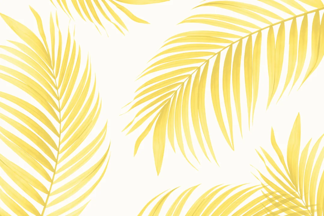 Yellow Tropical Palm Wallpaper Mural